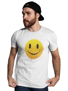 Faded Smile Emoji T-shirt (White) - Clothes for Emoji Lovers -Foremost Gifting Material for Your Friends and Close Ones