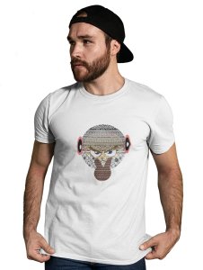 I Am Watching You Emoji in Patterns Printed T-shirt (White) - Clothes for Emoji Lovers -Foremost Gifting Material for Your Friends and Close Ones