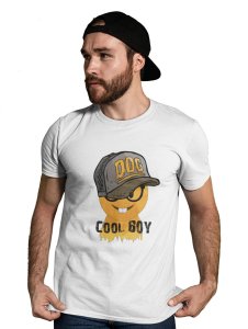 Rabbit Teeth with a Cap, Text Written Cool Boy, Emoji T-shirt (White) -Foremost Gifting Material for Your Friends and Close Ones
