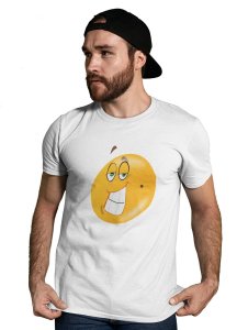 Naughty Smiling Emoji Blend T-shirt (White) - Clothes for Emoji Lovers -Foremost Gifting Material for Your Friends and Close Ones