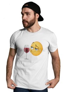 Whisky is Risky Emoji T-shirt (White) - Clothes for Emoji Lovers -Foremost Gifting Material for Your Friends and Close Ones