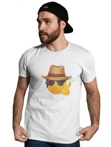 Say Cheese Printed Emoji T-shirt (White) - Clothes for Emoji Lovers -Foremost Gifting Material for Your Friends and Close Ones