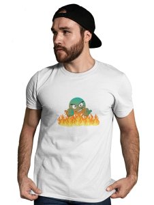 Come On, Cross The Fire Emoji T-shirt (White) - Clothes for Emoji Lovers - Suitable for Fun Events - Foremost Gifting Material for Your Friends and Close Ones