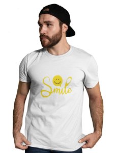 Smile Please Emoji Printed T-shirt (White) - Clothes for Emoji Lovers -Foremost Gifting Material for Your Friends and Close Ones