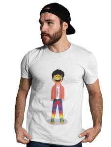 A Young Laughing Emoji Boy Printed T-shirt (White) - Clothes for Emoji Lovers -Foremost Gifting Material for Your Friends and Close Ones