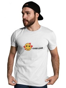 I Over Love Emoji T-shirt (White) - Clothes for Emoji Lovers -Foremost Gifting Material for Your Friends and Close Ones