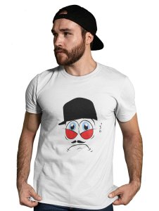 Charlie Chaplin Emoji T-shirt (White) -Foremost Gifting Material for Your Friends and Close Ones
