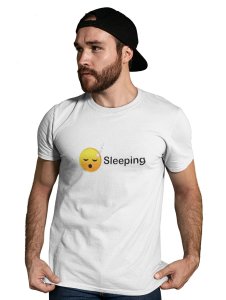 Sleeping Emoji T-shirt (White) - Clothes for Emoji Lovers -Foremost Gifting Material for Your Friends and Close Ones