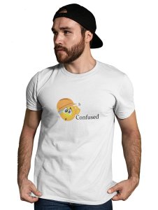 Engineer Confused Emoji T-shirt (White) - Clothes for Emoji Lovers -Foremost Gifting Material for Your Friends and Close Ones