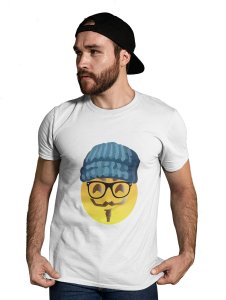 Moustaque Face Emoji T-shirt (White) - Clothes for Emoji Lovers -Foremost Gifting Material for Your Friends and Close Ones