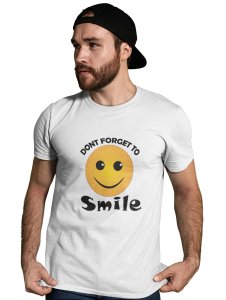 Don't Forget to Smile Emoji T-shirt (White) - Clothes for Emoji Lovers -Foremost Gifting Material for Your Friends and Close Ones