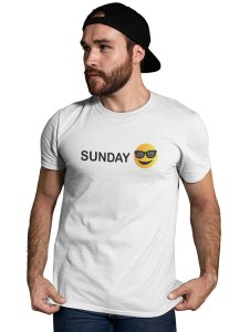Sunday Look Emoji T-shirt (White) - Clothes for Emoji Lovers -Foremost Gifting Material for Your Friends and Close Ones