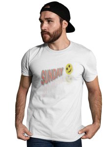 Sunday Funday Emoji T-shirt (White) - Clothes for Emoji Lovers -Foremost Gifting Material for Your Friends and Close Ones