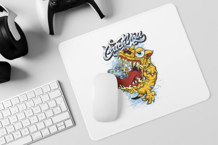 Catch You, Dog Swallowing UFO - Printed Animated Mousepads