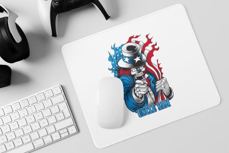 Uncle Sam, Skull Jacket, (BG Colourful) - Printed Animated Mousepads