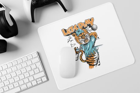 Angrey Tiger Playing Golf (BG Black) - Printed Animated Mousepads