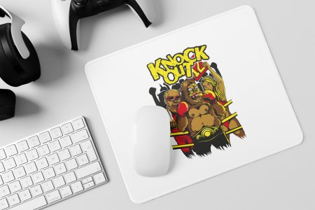 Knock Out, Chimpanzee Boxing- Printed Animated Mousepads