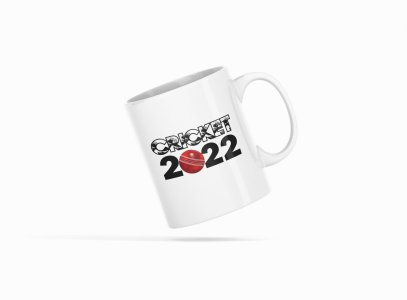 Cricket 2022 Text In Black - Printed Coffee Mugs For Sports Lovers