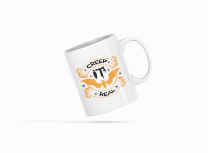 Creep it real-Bat(BG Orange)-Halloween Themed Printed Coffee Mugs