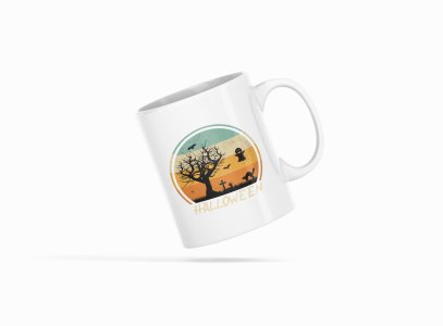 Halloween Semi Circle-Gravyard -Halloween Themed Printed Coffee Mugs