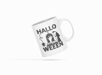 Halloween text -Grim Repear -Halloween Themed Printed Coffee Mugs