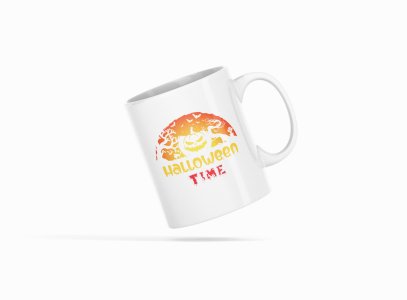Halloween Time - Evil Spirits Inside The Semi Circle-Halloween Themed Printed Coffee Mugs