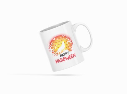 Happy Halloween-Howling Fox -Halloween Themed Printed Coffee Mugs