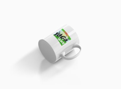 Yoga DayText in Black and white - Printed Coffee Mugs For Yoga Lovers