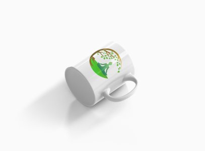 Yoga lady meditating - Printed Coffee Mugs For Yoga Lovers