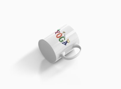 Yoga Text In Colourfull - Printed Coffee Mugs For Yoga Lovers