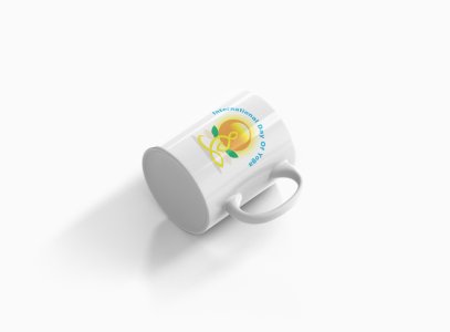 International Yoga Day Text In Sky Blue - Printed Coffee Mugs For Yoga Lovers