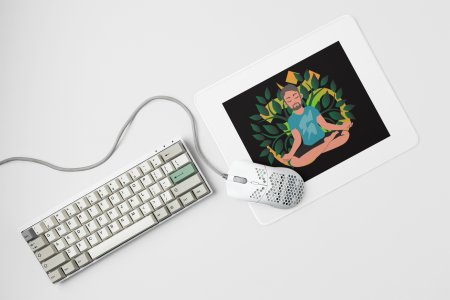 Man going yoga - yoga themed mousepads