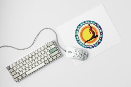 Girl streching right - yoga themed mousepads