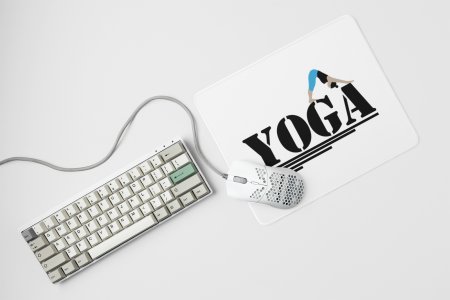 Yoga, big text - yoga themed mousepads