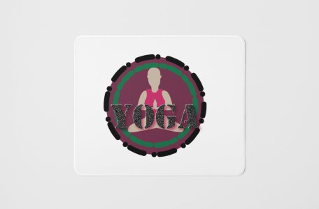 Bald people doing yoga - yoga themed mousepads