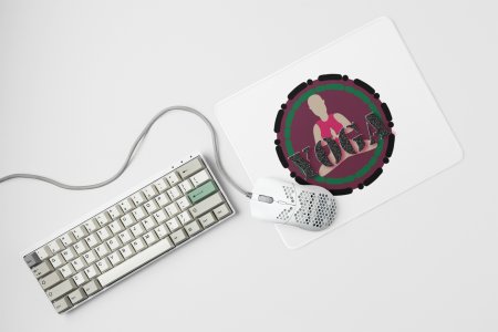 Bald people doing yoga - yoga themed mousepads
