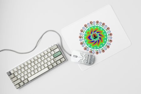Surrounded flowers - yoga themed mousepads