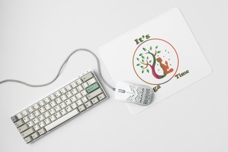 Its yoga time, a girl - yoga themed mousepads