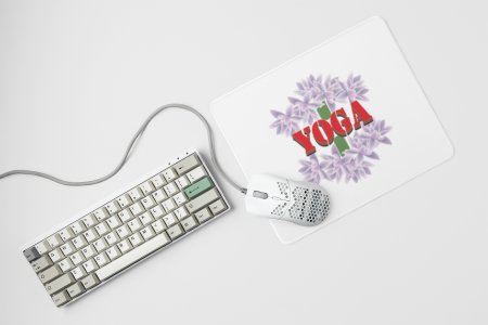 Yoga, bold text - yoga themed mousepads
