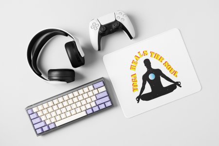 Yoga heals - yoga themed mousepads