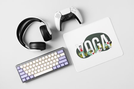 Four girls - yoga themed mousepads