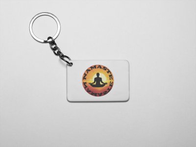 Namaste Text - Printed Acrylic Keychains(Pack Of 2)