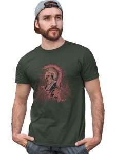 The Evil Angel Green Round Neck Cotton Half Sleeved T-Shirt with Printed Graphics