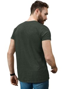 Ride Loose, (BG Yellow) Green Round Neck Cotton Half Sleeved T-Shirt with Printed Graphics