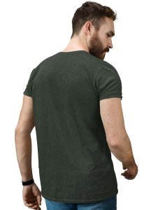 Hungry Dog Green Round Neck Cotton Half Sleeved T-Shirt with Printed Graphics