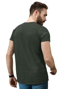 Cards Or Dices? Green Round Neck Cotton Half Sleeved T-Shirt with Printed Graphics