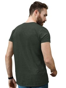 Skull Cowboy Green Round Neck Cotton Half Sleeved T-Shirt with Printed Graphics