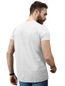 Mirror Monster White Round Neck Cotton Half Sleeved T-Shirt with Printed Graphics