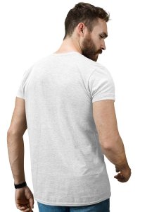 Hungry Dog White Round Neck Cotton Half Sleeved T-Shirt with Printed Graphics