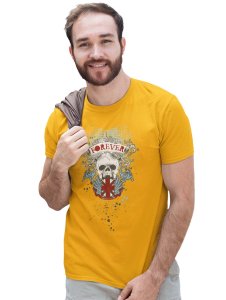 Forever Yellow Round Neck Cotton Half Sleeved T-Shirt with Printed Graphics
